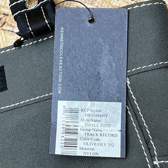 Kenneth Cole Nylon Olive Green Multi-Pocket Double Strap Handbag Purse Tote - Picture 10 of 10